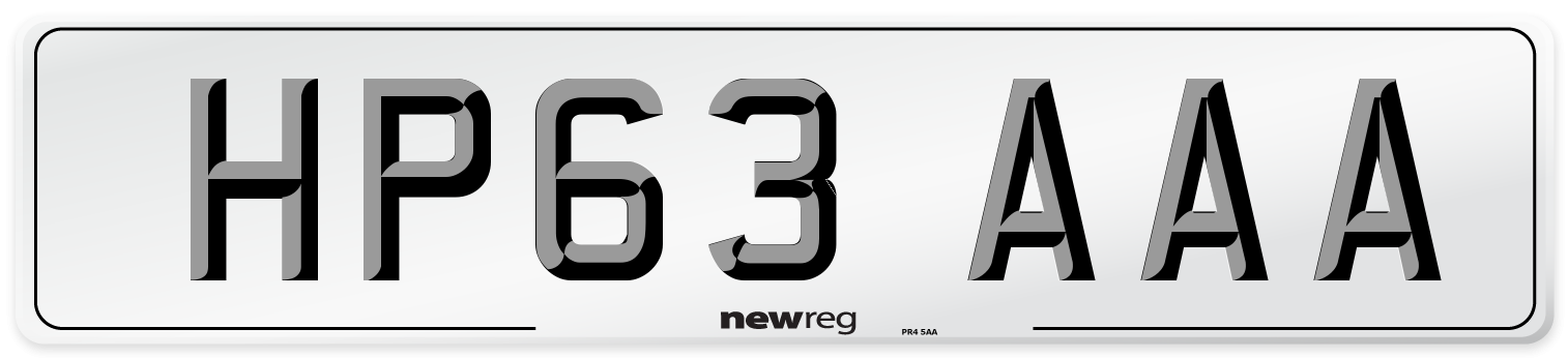 HP63 AAA Number Plate from New Reg